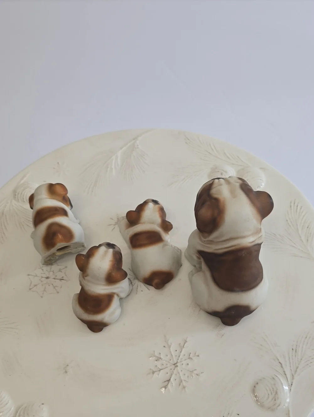 Vintage Harvey Knox  Set Of 4 House Global Art English Bulldog Figurines Japan